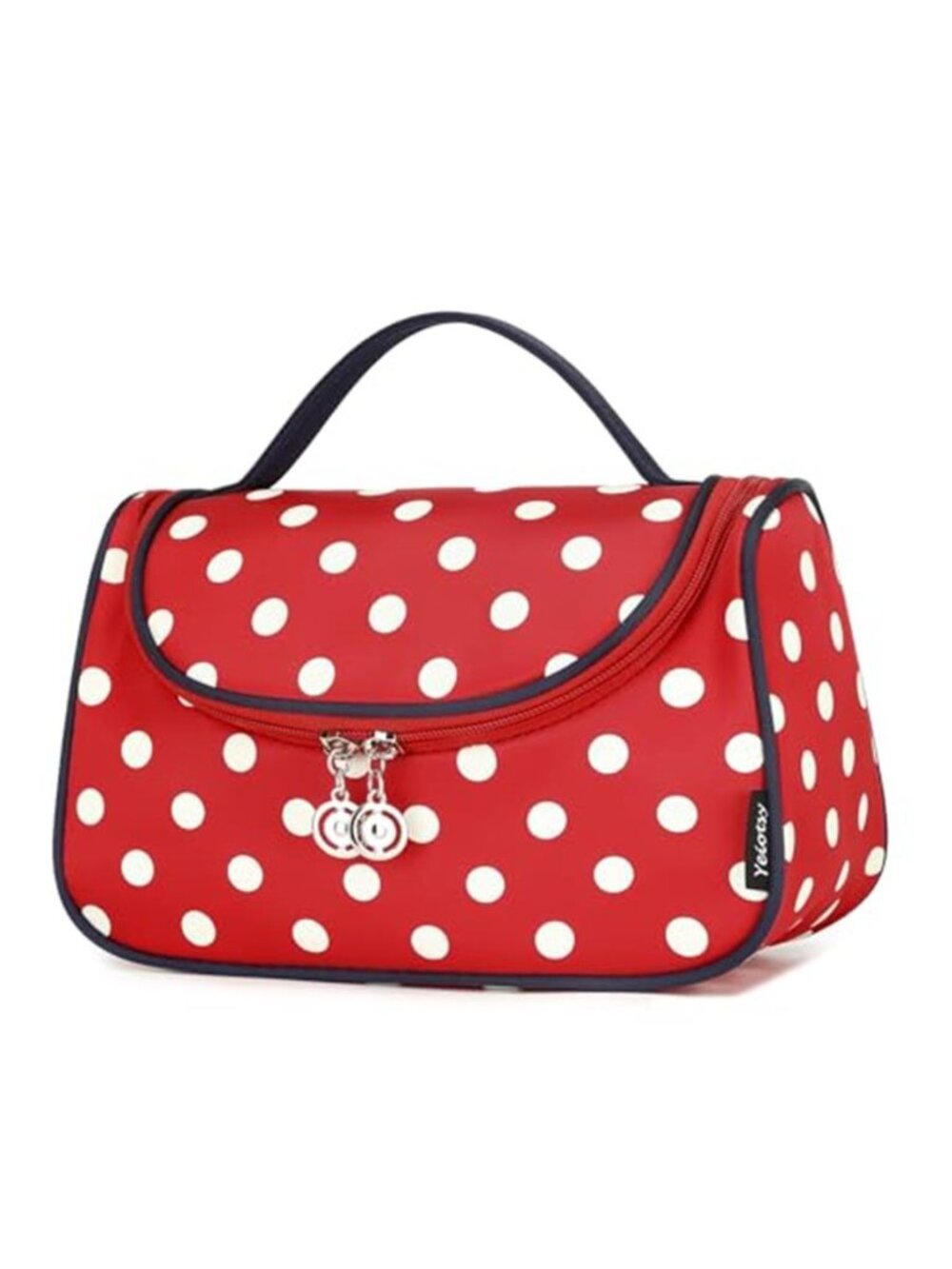 Travel Cosmetic Bag for Women – Polka Dot Makeup Bag Organizer and